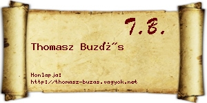 Thomasz Buzás névjegykártya